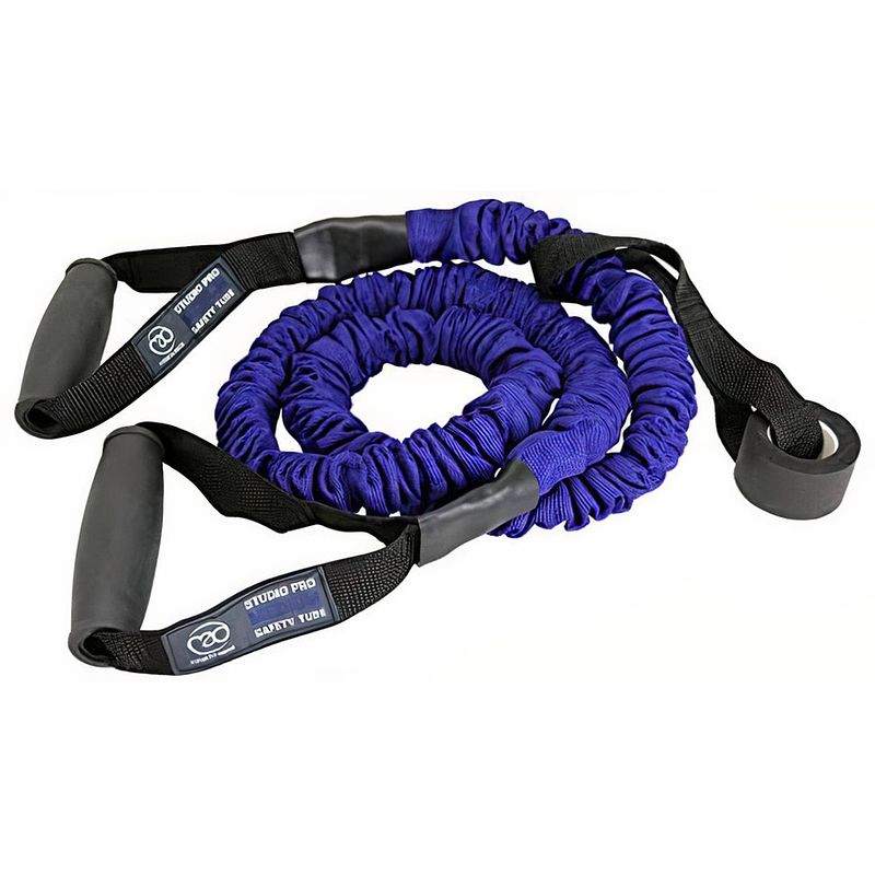 Foto van Fitness-mad weerstandsband medium rubber blauw/zwart