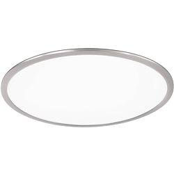 Foto van Led plafondlamp - plafondverlichting - trion povino - 30w - warm wit 3000k - dimbaar - rond - mat nikkel - aluminium