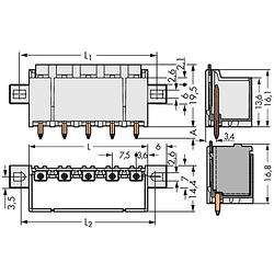 Foto van Wago 2092-3403/205-000 male behuizing-board 2092 totaal aantal polen: 3 rastermaat: 7.50 mm 100 stuk(s)