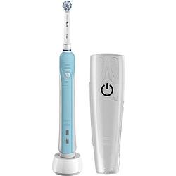 Foto van Oral-b pro 750 sensi ultra thin 80299317 elektrische tandenborstel roterend / oscillerend lichtblauw