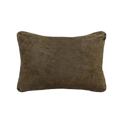 Foto van Ptmd suky green suede leather cushion rectangle s