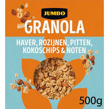 Foto van Jumbo granola haver, rozijnen, pitten, kokoschips & noten 500g