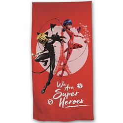 Foto van Miraculous strandlaken super heroes - 70 x 140 cm - polyester