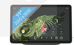 Foto van Google pixel tablet 128gb wifi grijs en oplaaddock met speaker + bluebuilt screenprotector