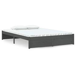 Foto van Vidaxl bedframe massief hout grijs 140x200 cm