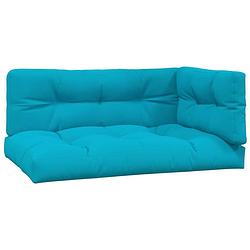 Foto van The living store palletkussens - turquoise - 120 x 80 x 12 cm - polyester - waterafstotend