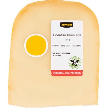 Foto van Jumbo goudse kaas 48+ jong voordeelverpakking 573 g