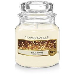 Foto van Yankee candle geurkaars small all is bright - 9 cm / ø 6 cm