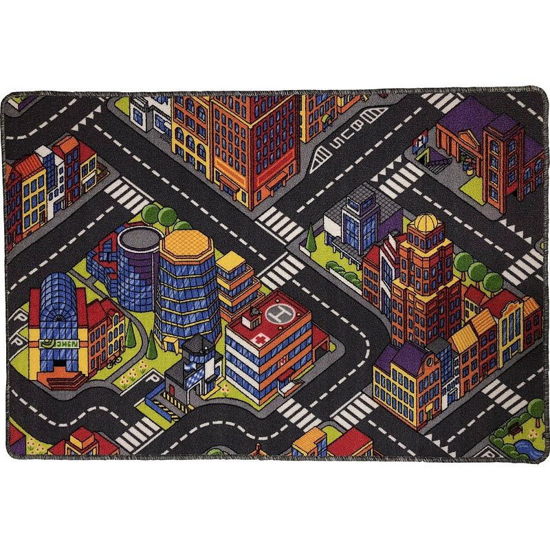 Foto van Speelkleed - verkeerskleed - speel tapijt - smart city 80 x 120 cm - design 3