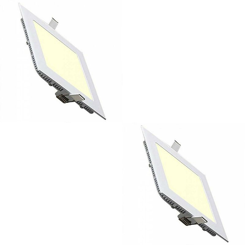 Foto van Led downlight slim - inbouw vierkant 3w - warm wit 2700k - mat wit aluminium - 89mm