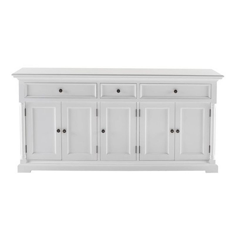 Foto van Provence dressoir 5 deuren, 2 groote 1 klein lade wit.