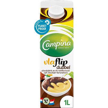 Foto van Campina vlaflip chocoladevanille 1l bij jumbo