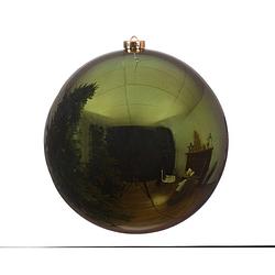 Foto van 3 stuks kerstbal plastic glans diameter 20cm dennen groen ksd