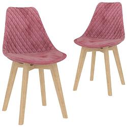 Foto van Vidaxl eetkamerstoelen 2 st fluweel roze