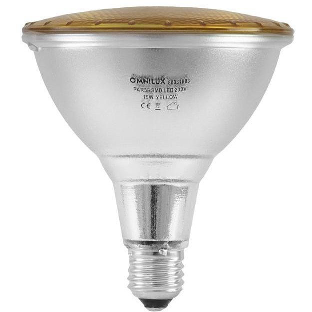 Foto van Omnilux par-38 230v smd 15w e-27 led geel