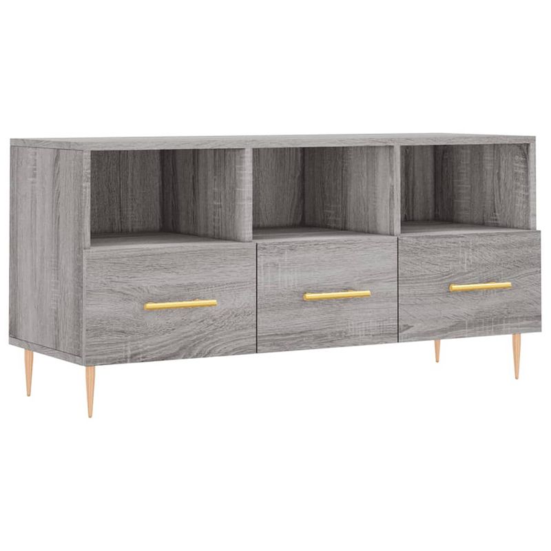 Foto van Vidaxl tv-meubel 102x36x50 cm bewerkt hout grijs sonoma eikenkleurig