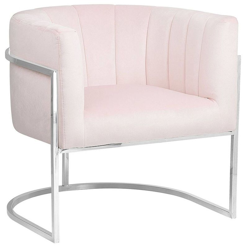 Foto van Beliani larvik - fauteuil-roze-fluweel