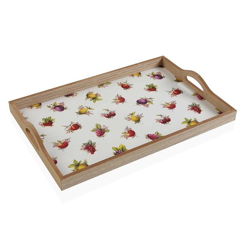 Foto van Snackdienblad versa strawberry hout mdf (30 x 5 x 45 cm)