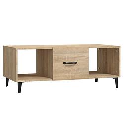 Foto van The living store salontafel - sonoma eiken - hout - ijzer - 102 x 50 x 40 cm