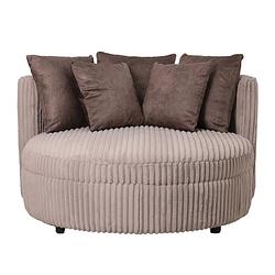 Foto van Ptmd fayen taupe fauteuil ambience 4 mink 5 pillows