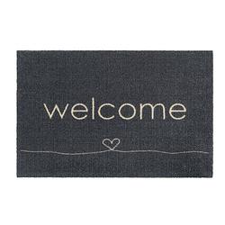 Foto van Schoonloopmat ambiance welcome heart antraciet 50x75 cm