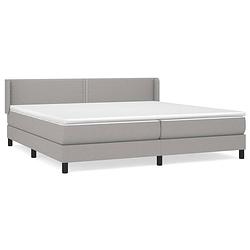 Foto van The living store boxspringbed lichtgrijs 203x203cm - duurzaam - verstelbaar hoofdbord - pocketvering - middelharde