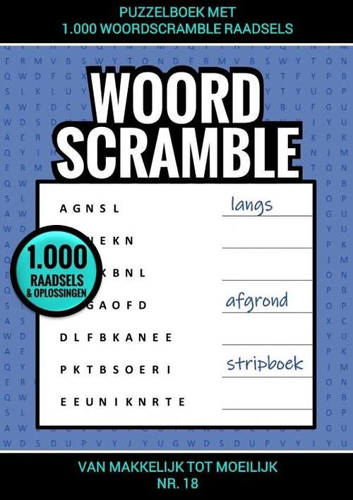 Foto van Puzzelboek met 1.000 woord scramble raadsels - nr. 18 - puzzelboeken & meer - paperback (9789464659696)