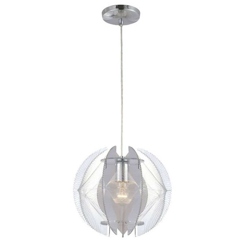 Foto van Moderne hanglamp pollux - l:32cm - e27 - metaal - chrome