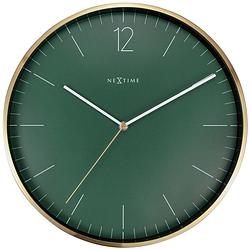 Foto van Wandklok nextime - ø 34 cm - glas/ metaal - mos groen - 'sessential gold's