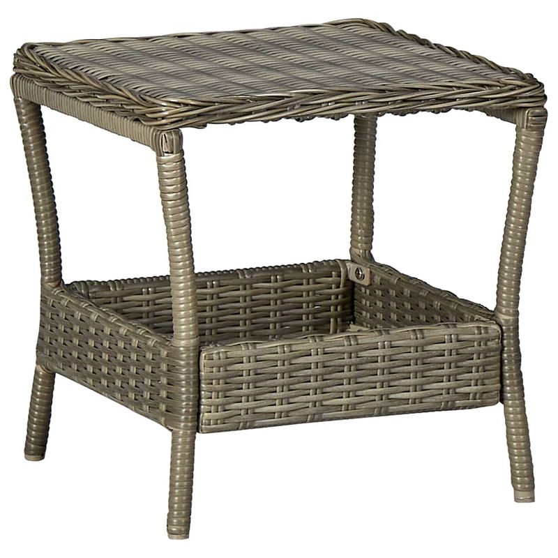 Foto van Vidaxl tuintafel 45x45x46,5 cm poly rattan bruin