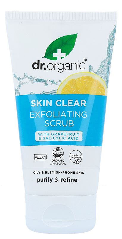 Foto van Dr organic skin clear tea tree exfoliating scrub 5-in-1