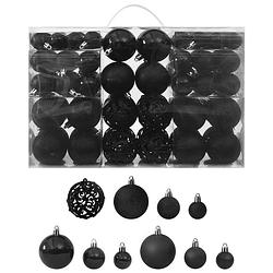 Foto van Vidaxl 100-delige kerstballenset zwart