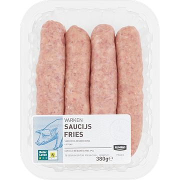 Foto van Jumbo saucijs fries varken 4 stuks 380g