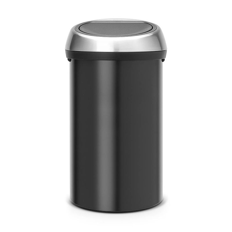 Foto van Brabantia touch bin afvalemmer 60 liter - matt black / matt steel fingerprint proof