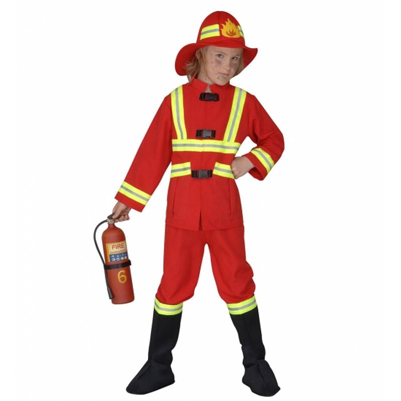 Foto van Verkleedkleding brandweerpak kind 140 - carnavalskostuums