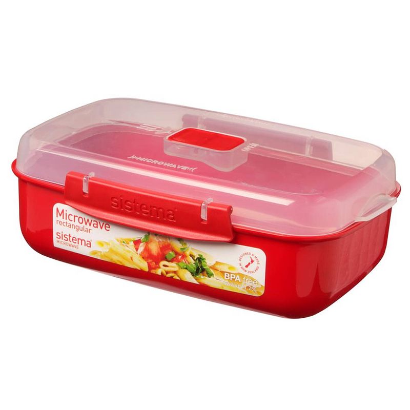 Foto van Sistema microwave stomer - rechthoekig - 1,2 liter - rood