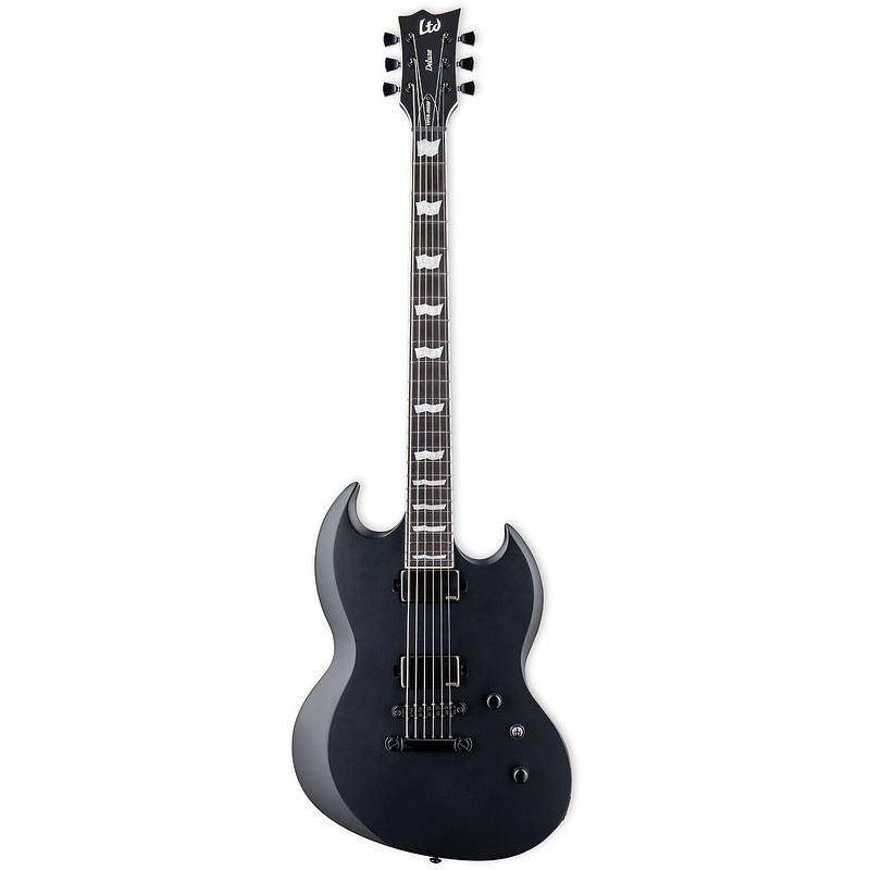 Foto van Esp ltd deluxe viper-1000 baritone black satin elektrische bariton gitaar