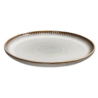 Foto van Dinerbord camille - beige - stoneware - ø25,5 cm - leen bakker