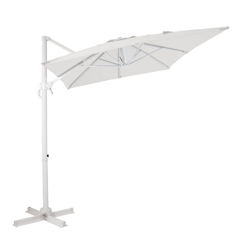 Foto van Axi coco zweefparasol rechthoekig 200 x 300 cm in wit / beige parasol voor tuin met aluminium frame