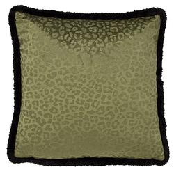 Foto van Dutch decor cheeta - sierkussen met dierenprint 45x45 cm chive - groen - groen