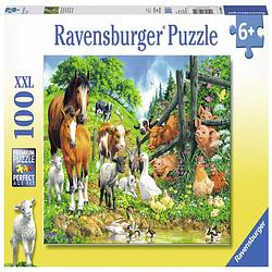 Foto van Ravensburger puzzel xxl dierenbijeenkomst - 100 stukjes