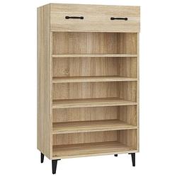 Foto van The living store schoenenkast - 60 x 35 x 105 cm - sonoma eiken