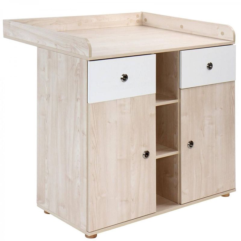 Foto van Commode, aankleedtafel, verschoontafel met veel opbergruimte, beuken