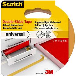 Foto van Scotch dubbelzijdige plakband voor tapijt en vinyl universal, ft 50 mm x 7 m, blisterverpakking