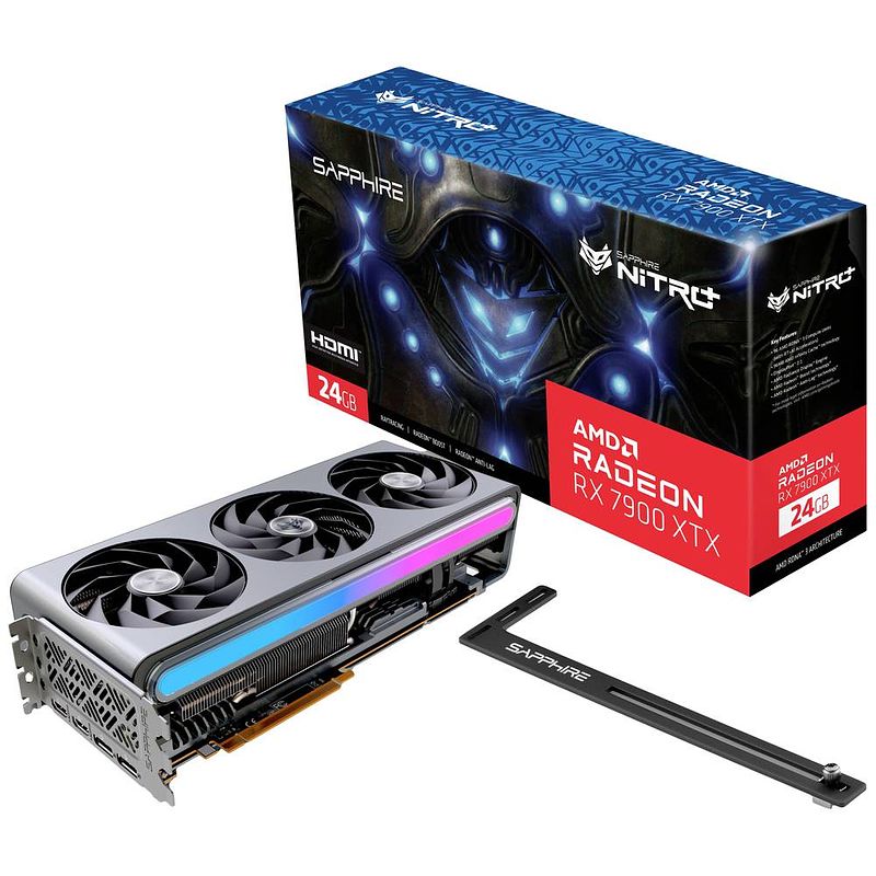 Foto van Sapphire videokaart amd radeon rx 7900 xtx nitro+ 24 gb gddr6-sdram pcie hdmi, displayport overclocked