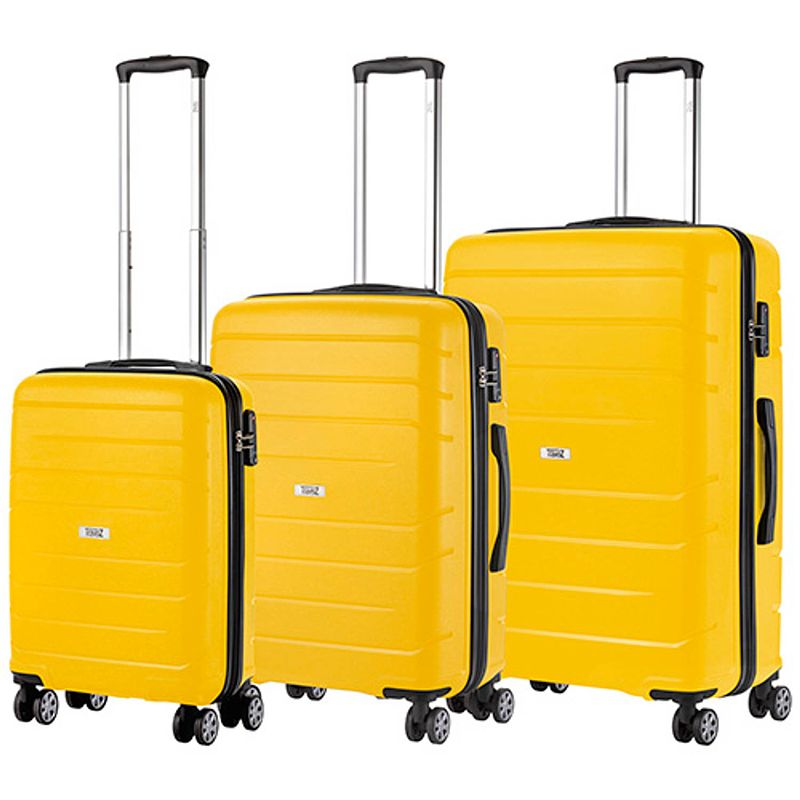 Foto van Travelz big bars kofferset trolleyset 3-delig met tsa-slot geel