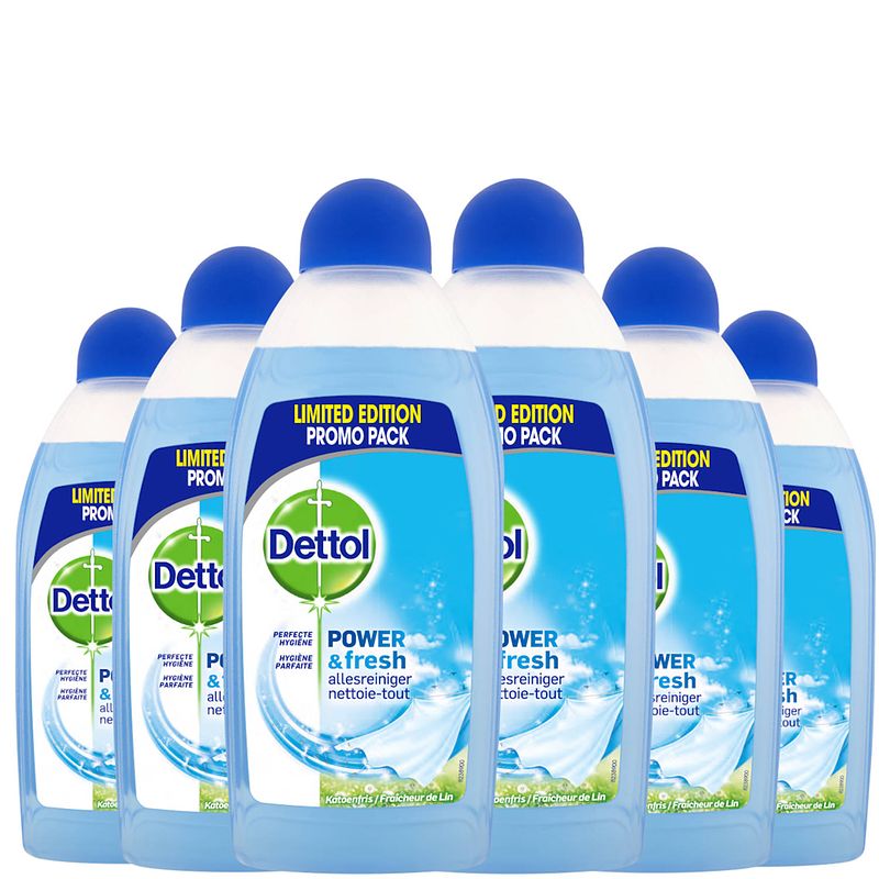 Foto van Dettol allesreiniger power & fresh - katoenfris - 500ml x6