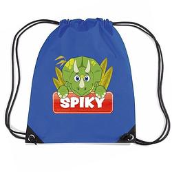 Foto van Spiky de dinosaurus rugtas / gymtas blauw voor kinderen - gymtasje - zwemtasje