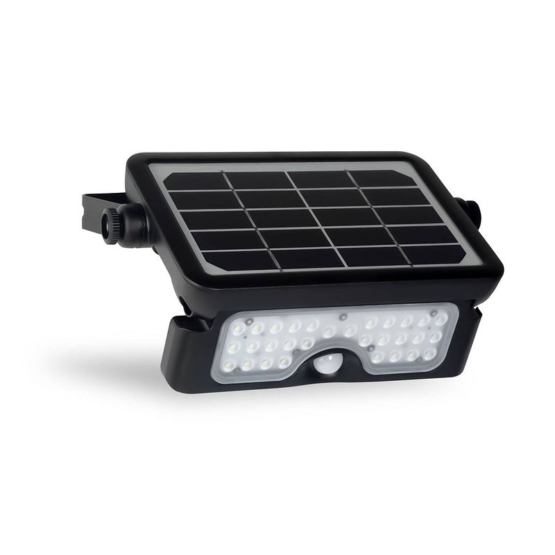 Foto van Flinq floodlicht - solar wandlamp - solar tuinverlichting - bewegingssensor - 5w - zwart