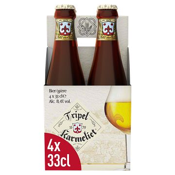 Foto van Tripel karmeliet belgisch speciaalbier fles 4 x 330ml bij jumbo